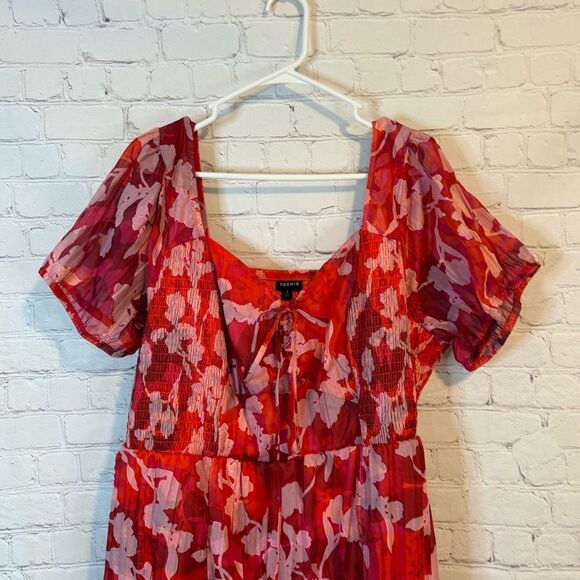 Torrid Red and White Ruffled Midi Sundress - Picture 2 of 9